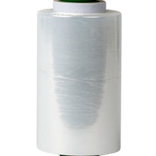 Clear plastic stretch wrap roll with transparent film wound around core