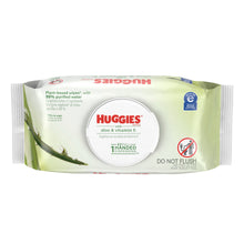 Baby wipes pack with aloe and vitamin E, flip-top lid and 1-pack circle seal