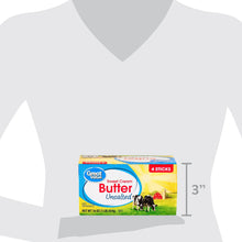 Unsalted butter carton with 3" size reference marker