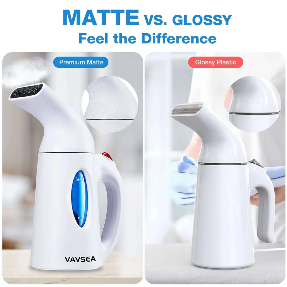 VAVSEA Steamer for Clothes, Portable Garment Steamer, Auto Shut-off Function, Wrinkles/ Steam/ Soften/ Clean/ Sterilize, White - USA MEGA SHOP