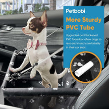 Black paw-print dog car booster seat travel carrier with front straps and leash attachment