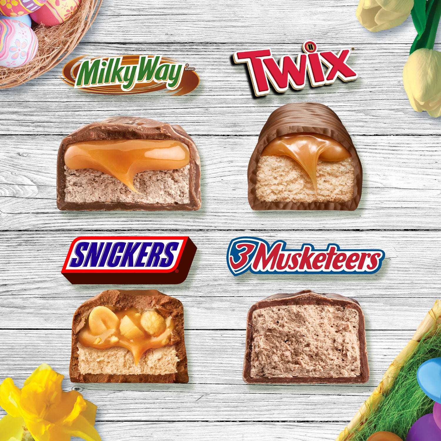 Mars Mixed Snickers, Twix & More Mini Milk Chocolate Bars Easter Basket Stuffers - 30 Bulk Bag