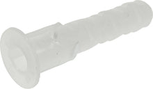 White nylon wall anchor plug for #8-14 screws
