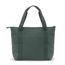 Forest green insulated cooler tote bag with reinforced webbing handles