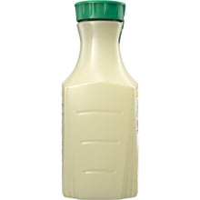 Simply Lemonade bottle side view with green cap and embossed panel lines