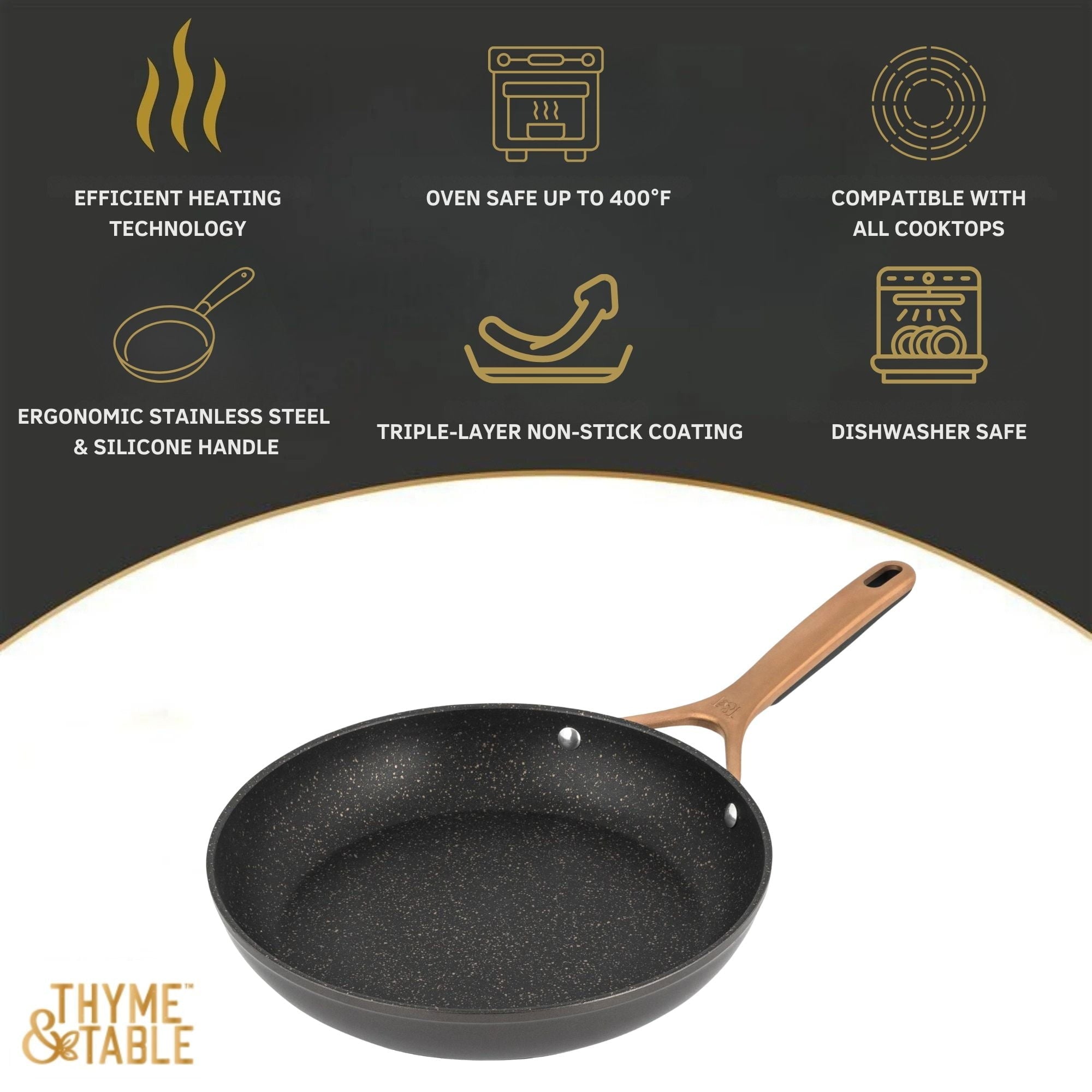 Thyme & Table 10.5" Supreme Non-Stick Fry Pan - Bronze