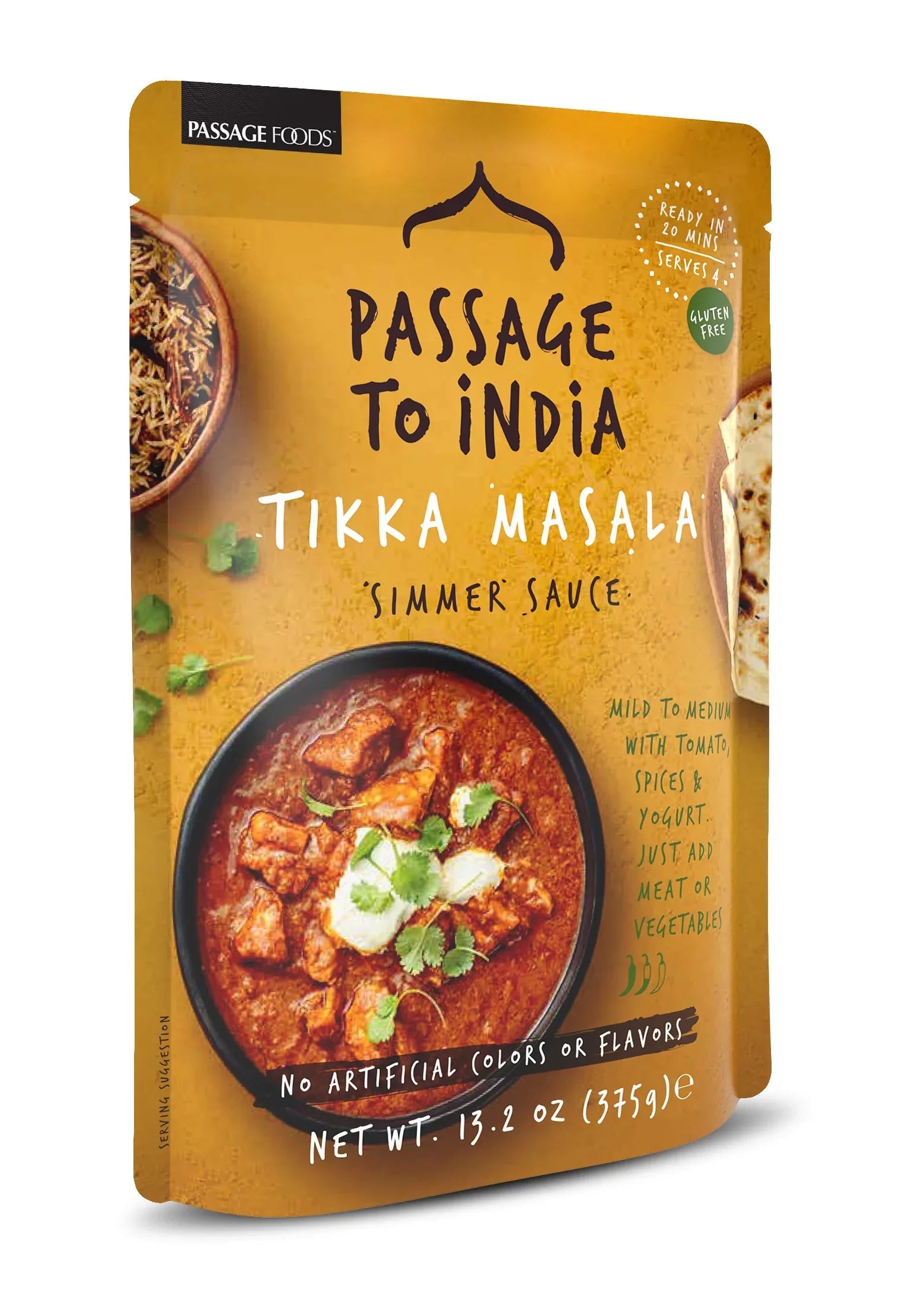 Passage Foods Passage to India Tikka Masala, 13.2 oz, Shelf Stable, Serves 4