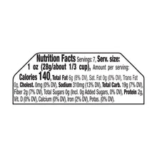 Toasted corn nuts Nutrition Facts label with calories and serving size
