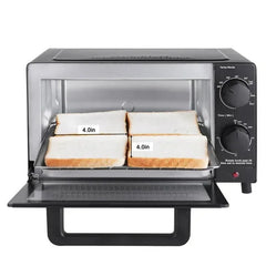 Mainstays 4-Slice Countertop Toaster Oven with 3 Settings, Includes Baking Rack and Pan, Black, New - USA MEGA SHOP