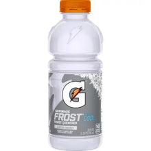 White Gatorade Frost Thirst Quencher bottle with orange cap and front label