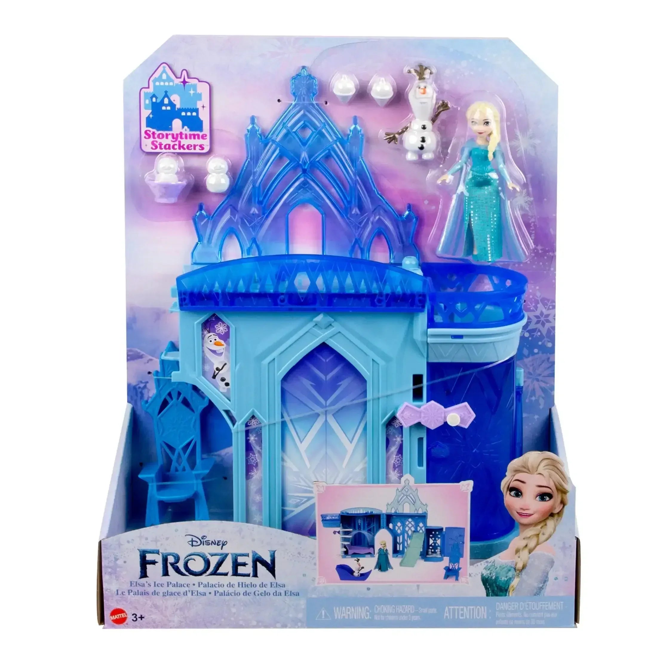 Disney Frozen Storytime Stackers Princess Elsa's Ice Palace, Doll House Playset with Small Doll