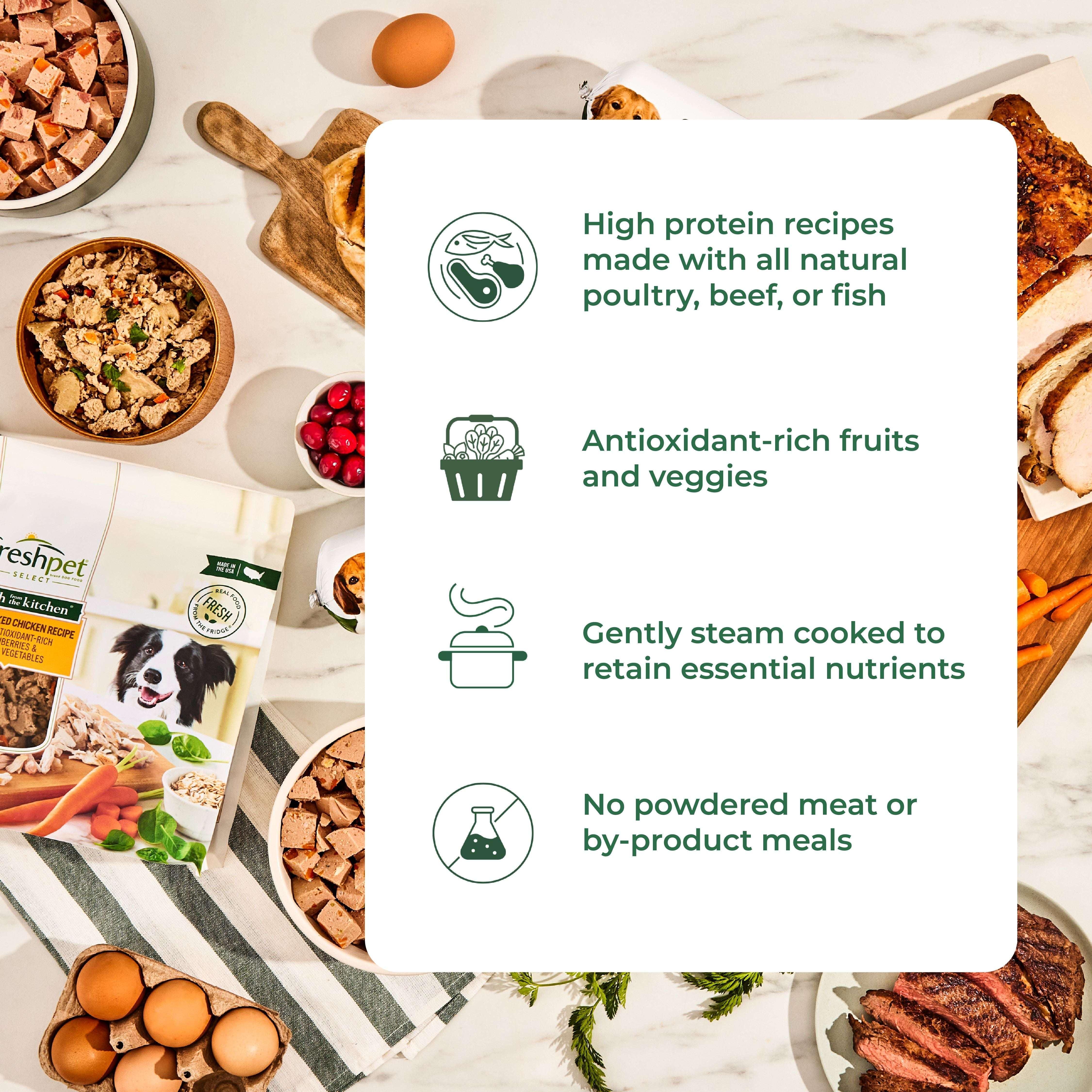 (4 pack) Freshpet Fresh Dog Food, Tender Chicken Recipe, Freshly Roasted Meals, 5.5 lb.