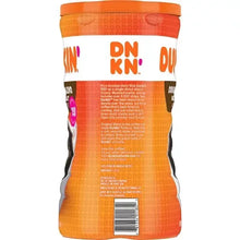 Dunkin' Original Blend medium roast ground coffee canister, back panel with barcode