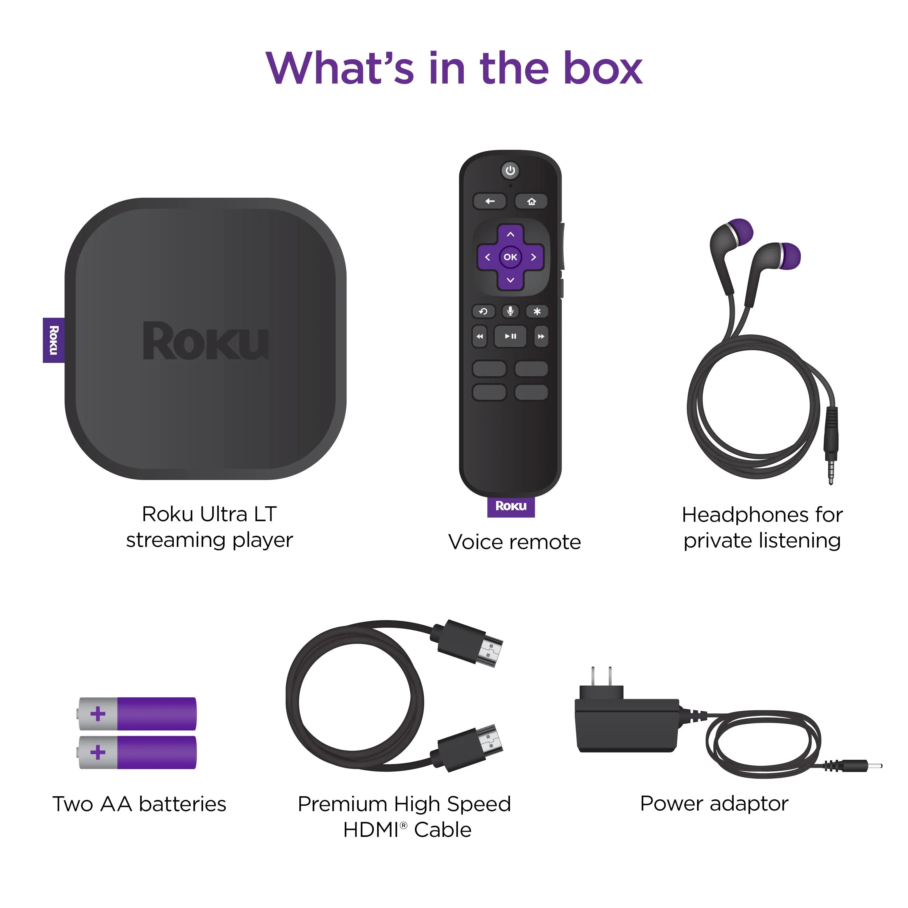 Roku Ultra LT Streaming Device 4K/HDR/Dolby Vision/Dual-Band Wi-FiÂ® with Roku Voice Remote and HDMI Cable - USA MEGA SHOP