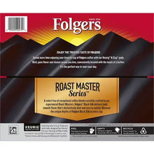 Folgers Roast Master Series coffee pods box back panel with key icons