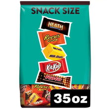 Snack-size assorted candy bag: Heath, Reese’s Pieces, Milk Duds, Kit Kat, Rolo