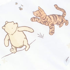 Disney Winnie the Pooh Classic Pooh 100% Cotton Quilted Changing Pad Cover in Ivory, Butter, Aqua and Orange