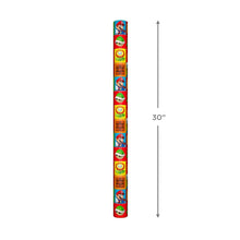 Wrapping paper roll with Mario-themed stripe pattern, 30 in length shown