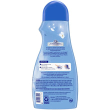 Snuggle Blue Sparkle scent booster bottle back label, blue cap