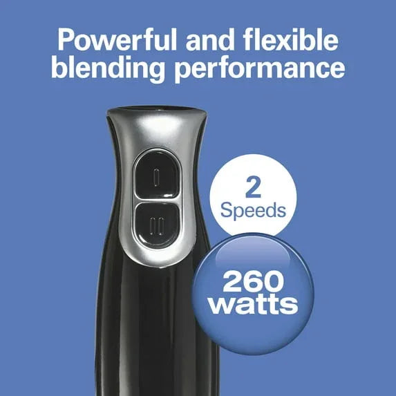 Hamilton Beach 2-Speed Immersion Hand Blender for Kitchen with Blending Wand & Whisk, Black - USA MEGA SHOP