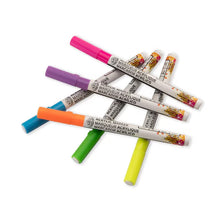 Neon acrylic marker set with 6 1.2mm fine-tip markers, caps in yellow to blue shades
