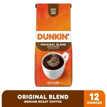 Dunkin' Original Blend medium roast ground coffee bag, 12 ounces