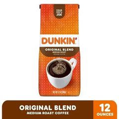 (6 pack) Dunkin’ Original Blend Medium Roast Ground Coffee, 12 oz Bag