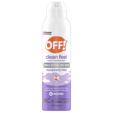 Insect repellent aerosol can, fragrance free label, white cap and purple base