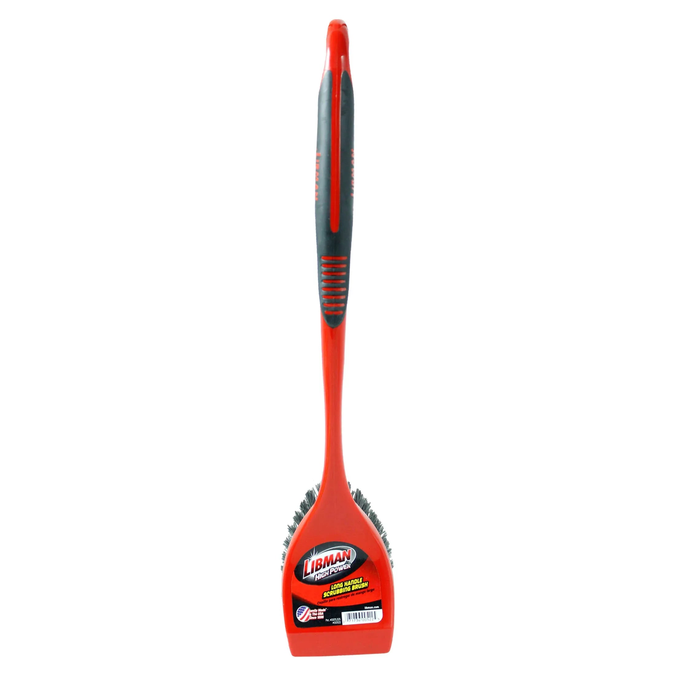 Libman High Power Scrub Brush Red and Black Long 3.75 Inch Width