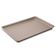 Champagne gold sheet baking tray with textured surface