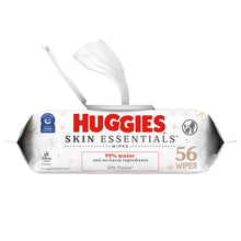 Baby wipes pack, white and beige with 56 wipes and 99% water claim