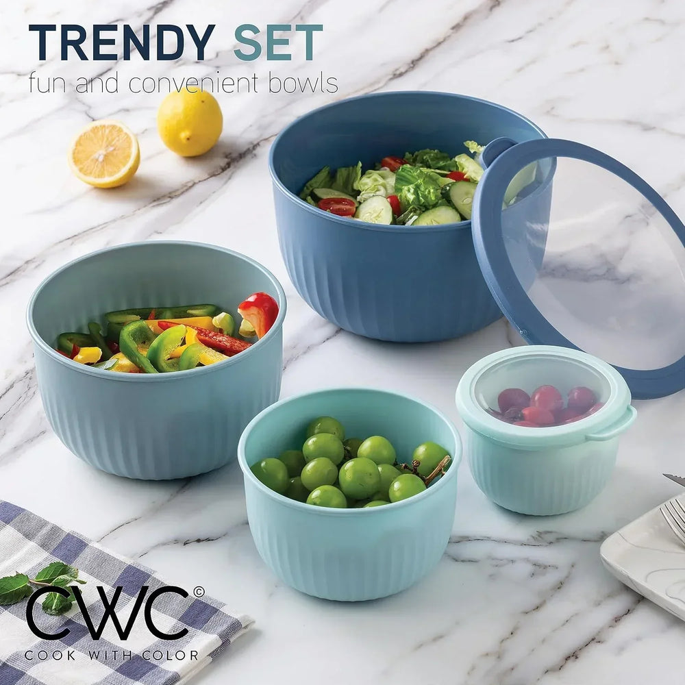 COOK WITH COLOR Meal Prep Containers Wide Mixing Bowls Food Storage Containers with Lids - USA MEGA SHOP