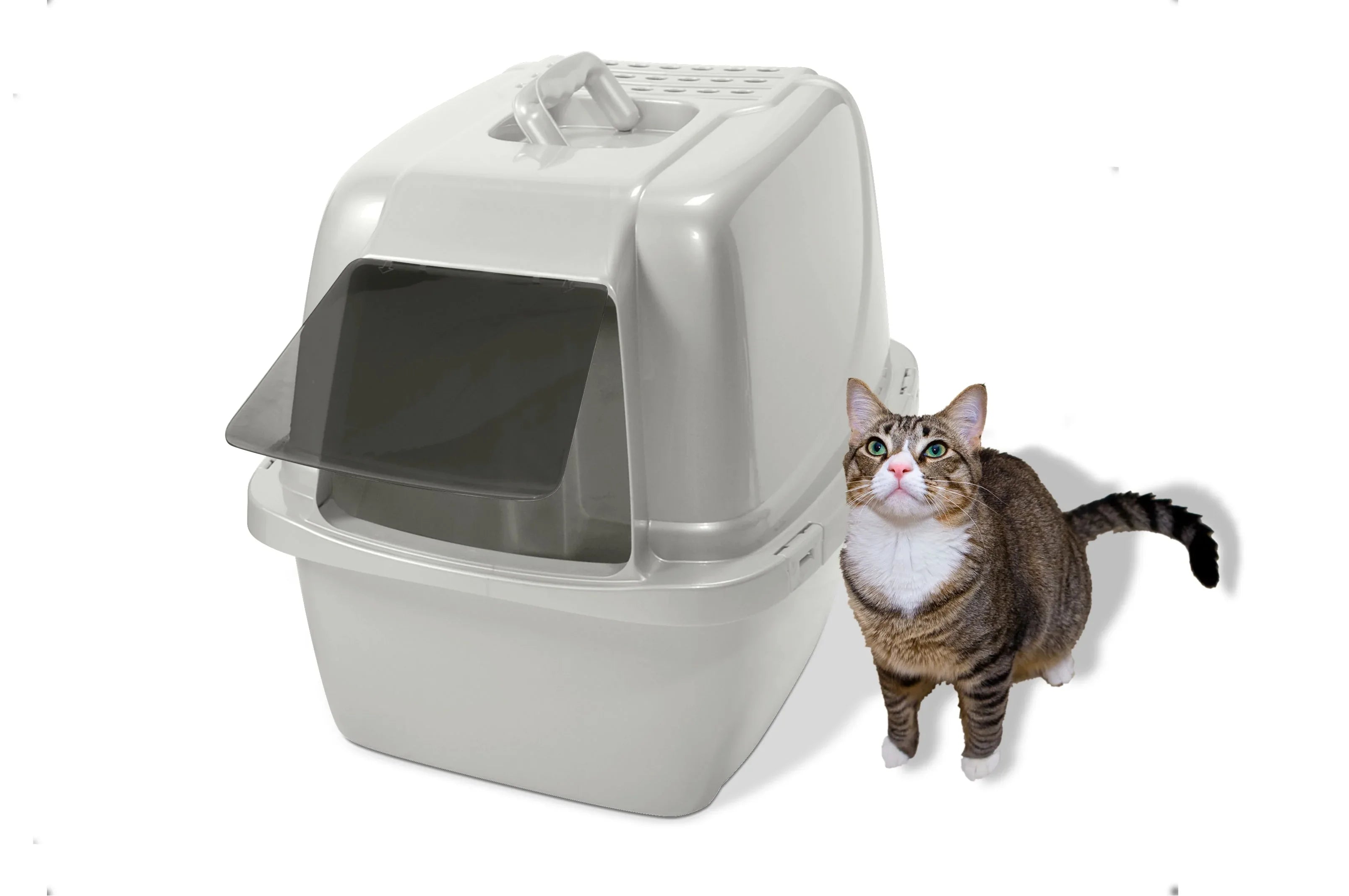 Van Ness Pets Odor Control Large Enclosed Cat Litter Box, Hooded, Pearl - USA MEGA SHOP