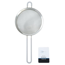 6-inch stainless steel fine mesh strainer with round mesh and included product tag