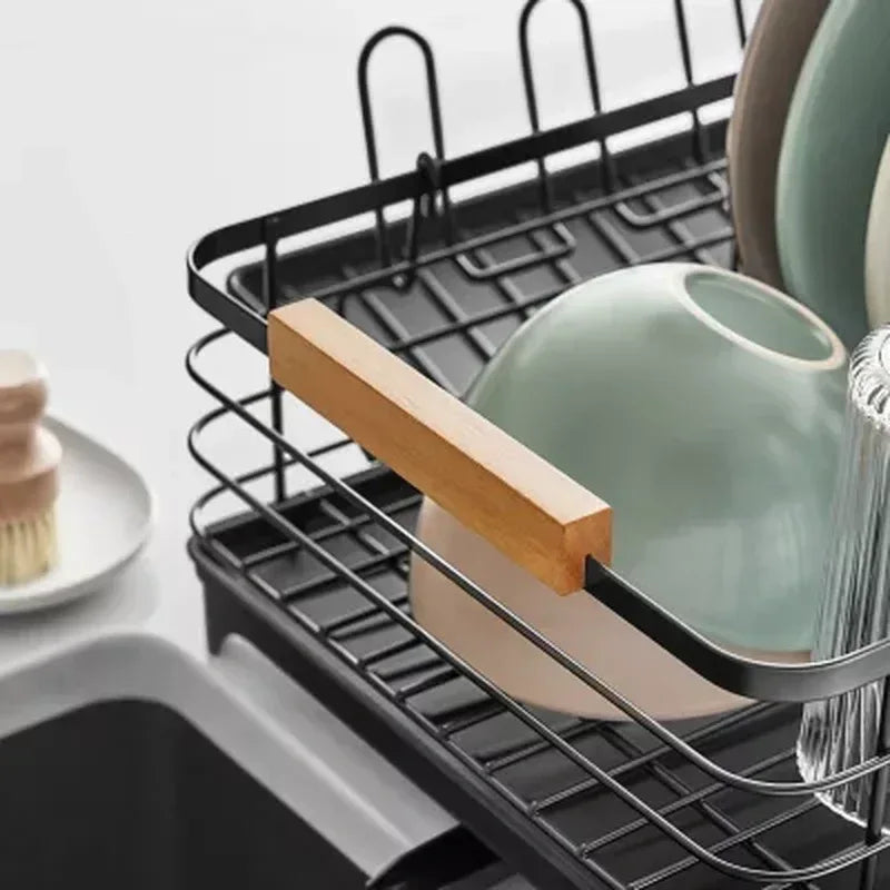 Member'S Mark Modern Dish Rack with Utensil Caddy and Glassware Holder, Assorted Colors