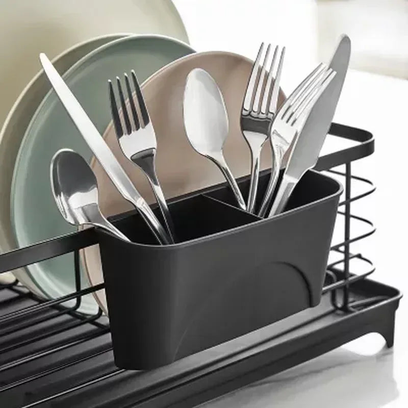 Member'S Mark Modern Dish Rack with Utensil Caddy and Glassware Holder, Assorted Colors