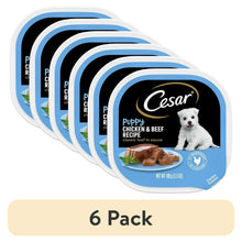 Cesar puppy wet dog food trays, classic loaf in sauce variety pack (6 pack)