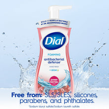 Dial foaming antibacterial hand wash bottle with water splash, power berries scent