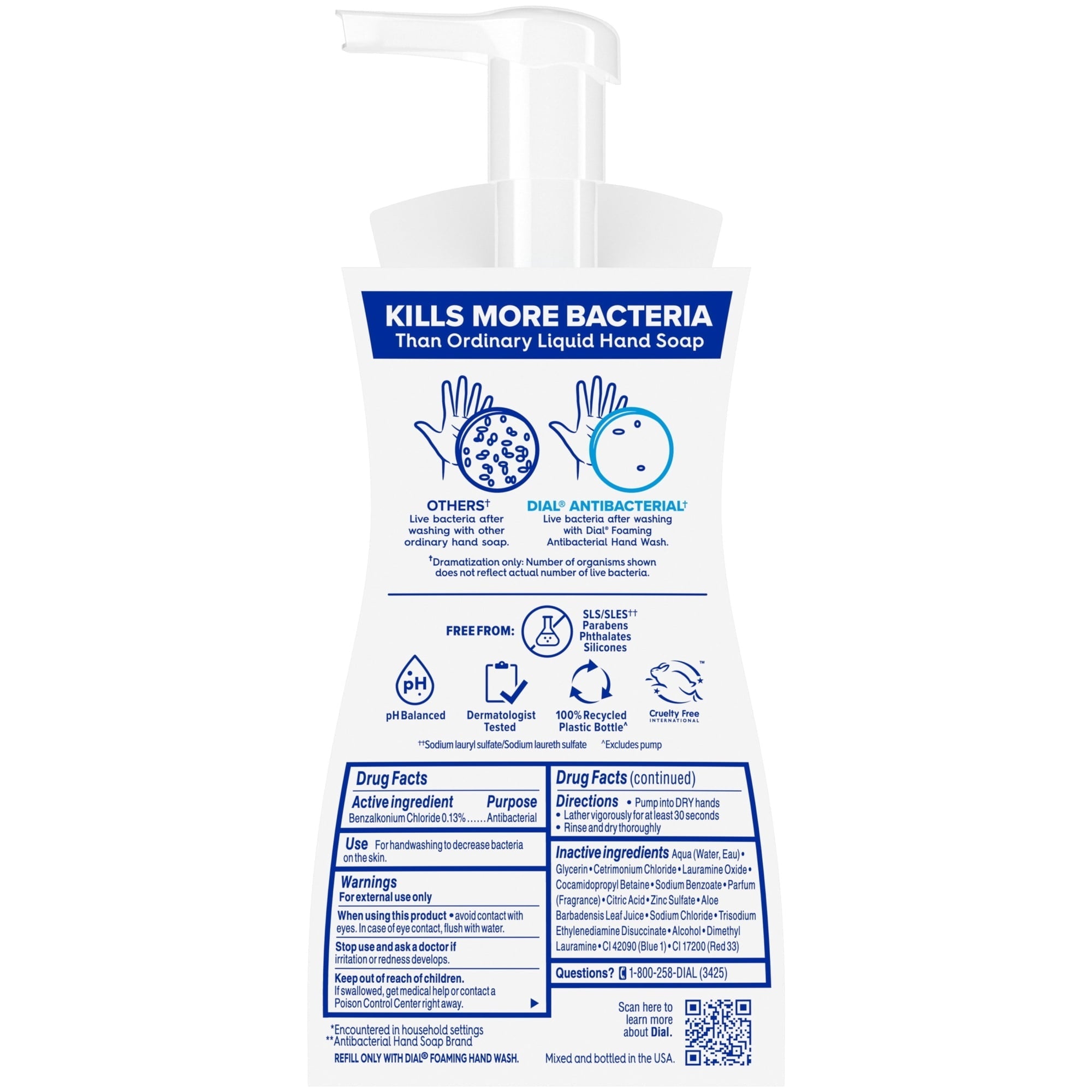 (6 pack) Dial Antibacterial Defense Spring Water Scent Foaming Hand Soap, 7.5 fl oz