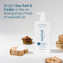 Native full & thick 2-in-1 sea salt & cedar bottle with sea salt and cedar blocks