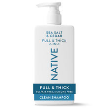 Native full & thick 2-in-1 sea salt & cedar shampoo/conditioner bottle with pump