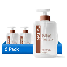 Native hand soap 6-pack bundle, Coconut & Vanilla, sulfate-free, paraben-free