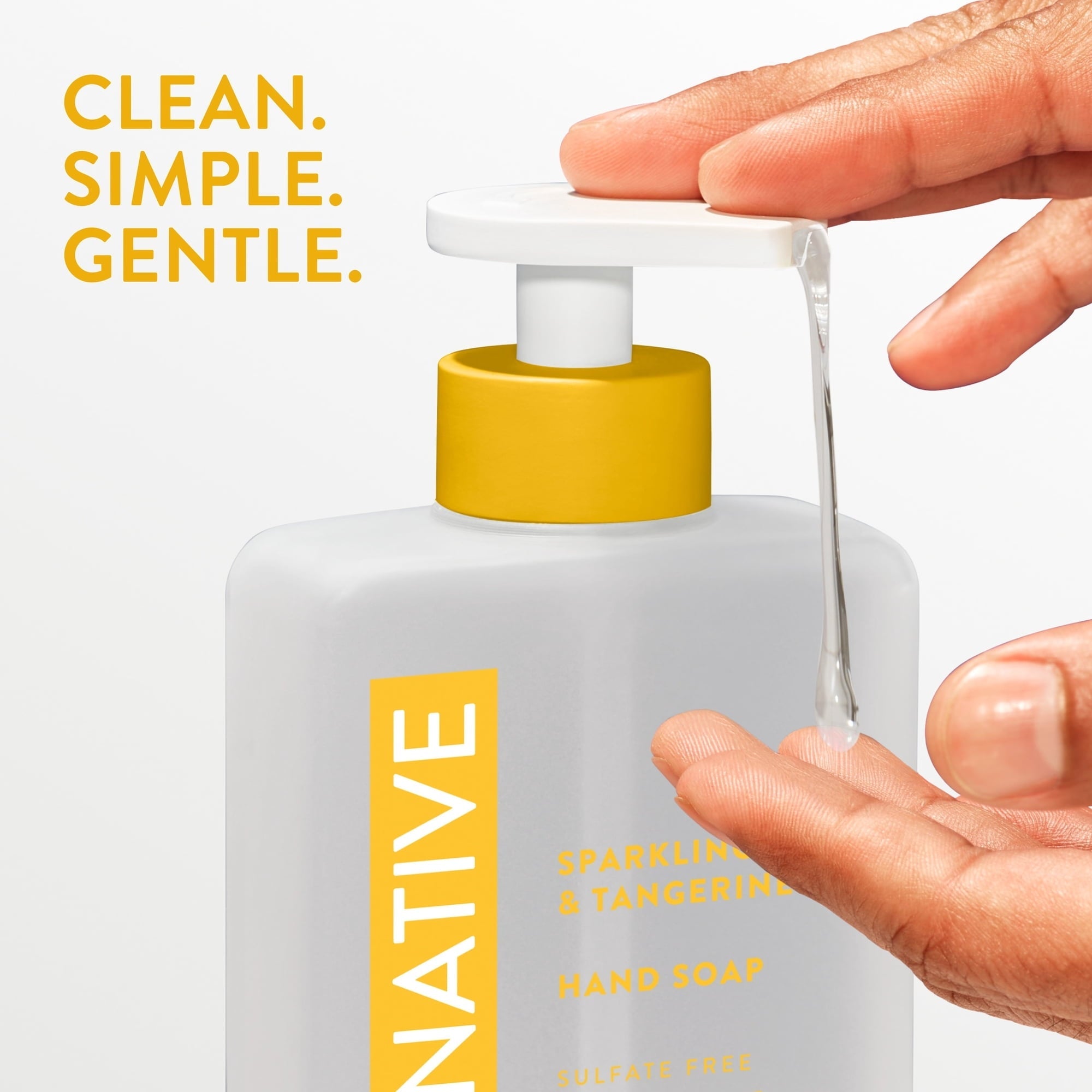 (6 pack) Native Liquid Hand Soap, Sparkling Lemon & Tangerine, Non-drying, Naturally Derived Cleansers, Sulfate Free, 13 fl oz