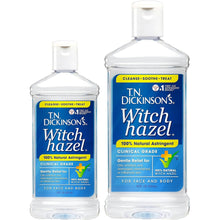 T.N. Dickinson's Witch hazel astringent bottles side by side, clinical grade