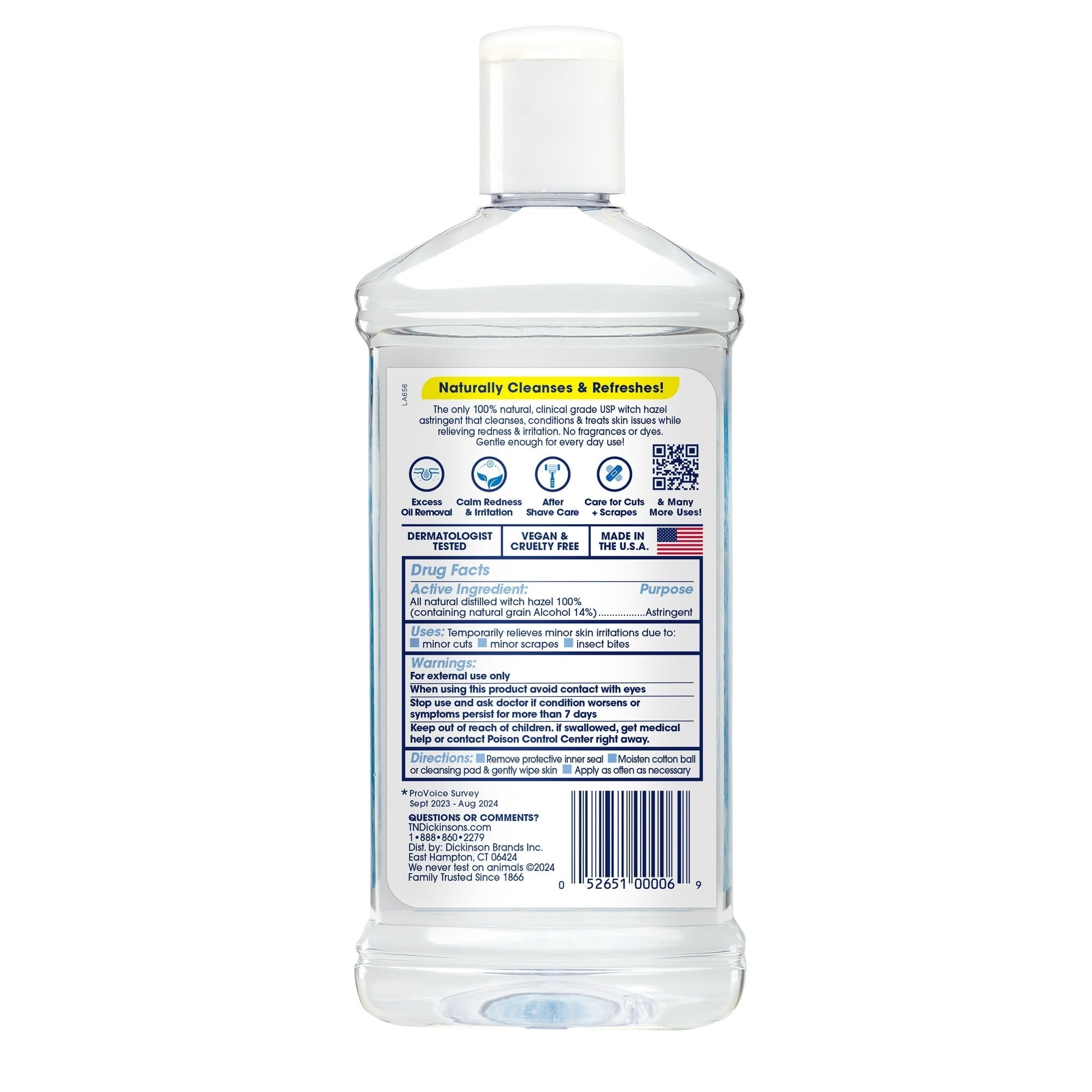 (6 pack) T.N. Dickinson's Witch Hazel Astringent, 100% Natural, 16 fl oz