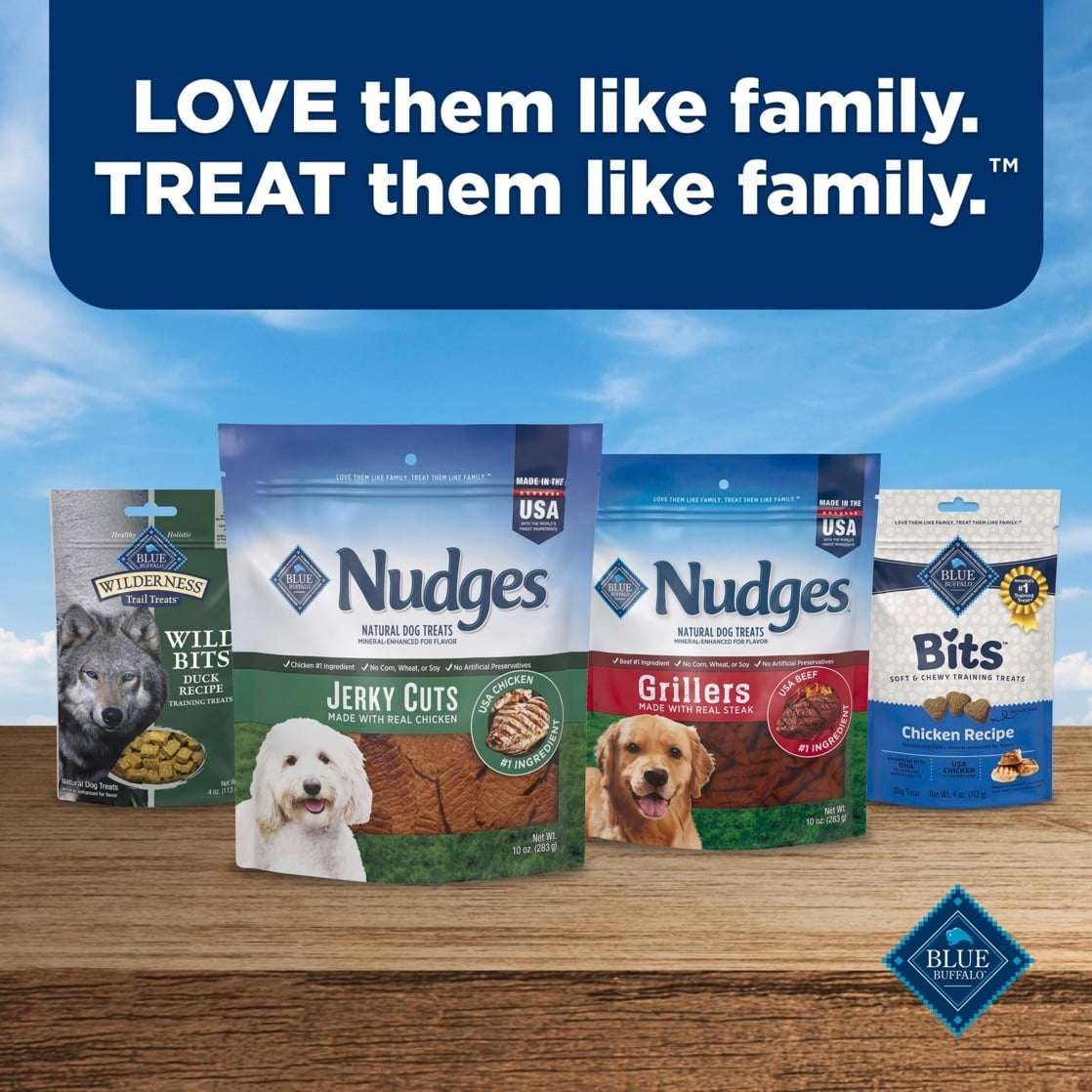 Blue Buffalo Nudges Jerky Cuts Dog Treats, Chicken