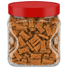 Milk-Bone soft & chewy mini dog treat canister, clear jar filled with bone treats