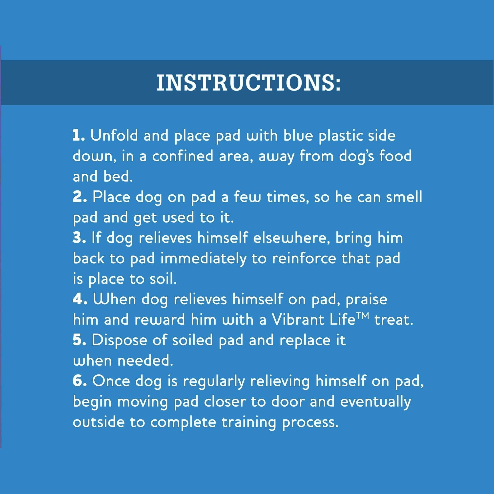 Vibrant Life Large 5-Layer Pet Training Pads, 22” x 22”, 50 Count