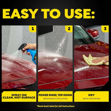 Meguiar's Hybrid Ceramic Wax spray bottle application steps on car surface