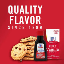 McCormick Pure Vanilla Extract bottle beside cookies